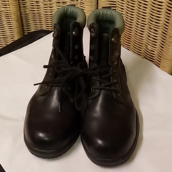 Dr. Comfort  Steel Toe Ankle Boots Black Leather Loop Lace   Size 8.5XW